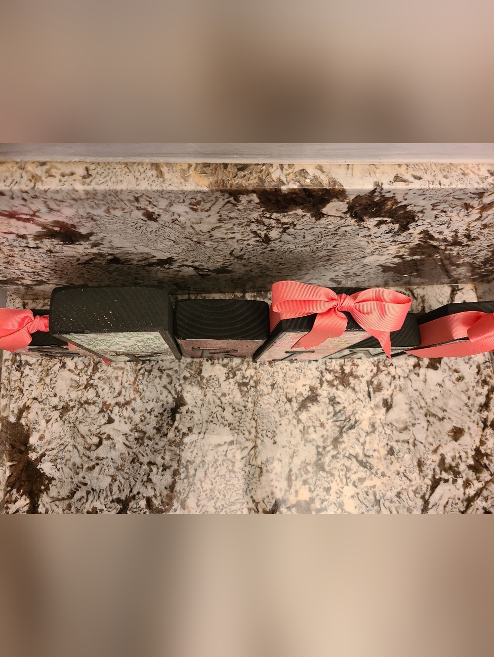 Spring Decorative Block Set with Pink Ribbon - Picture 6 of 7